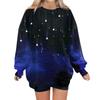 Women's Crew-neck Long-sleeved Pullover Christmas Print Top Hoodie