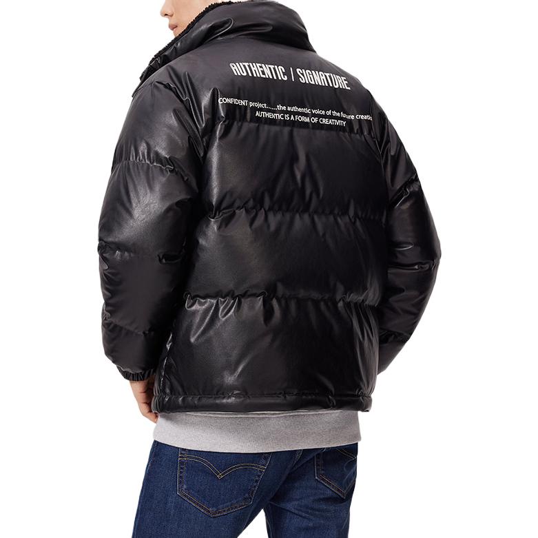 Levis FW22 Однотонная куртка пуховик на молнии с принтом с длинным рукавом Мужская верхняя одежда Черный A5163-0000