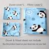 Pandas, hearts, spirals. Bedding Duvet cover sets Duvet covers Pillowcases gifts (1 * Duvet Cover 2 * Pillowcases, without duvet insert)