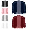 Women Chiffon Open Front Half Sleeve Shrug Cropped Bolero Cardigan Dress Accessory