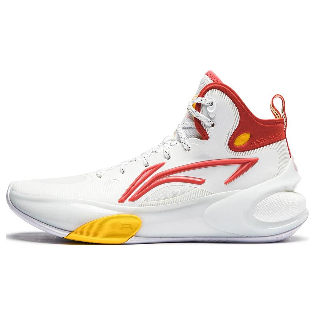 Баскетбольные кроссовки Li Ning Yu Shuai 17, удобные, универсальные, прочные, среднего размера, мужские, белые, красные, ABAT043-16