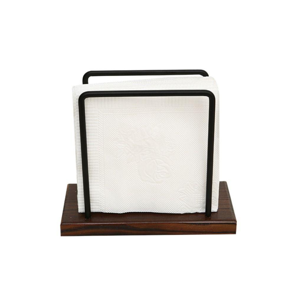 Standing Tissue Storage Rack Wooden Base Tissue Dispenser Stand Napkin Paper Holder Dining Room