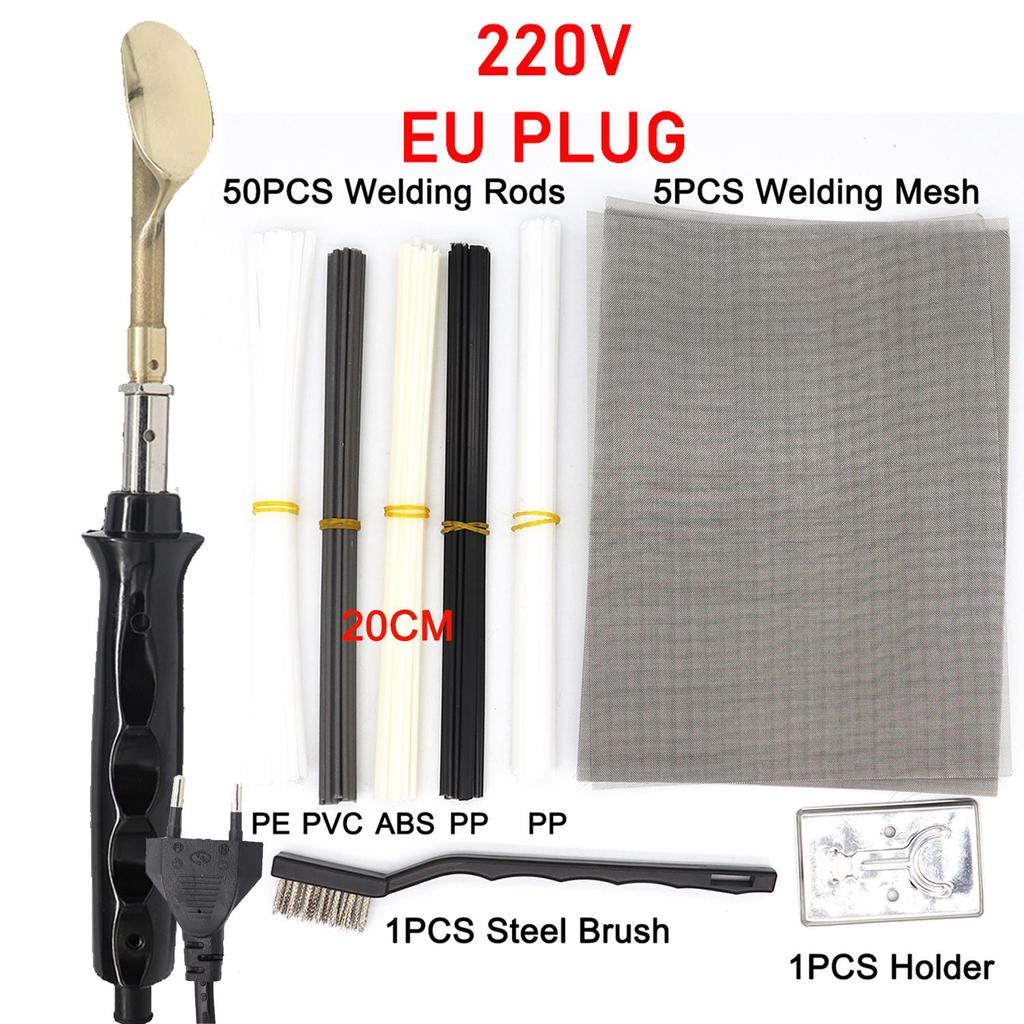 220 В портативный паяльник 100 Вт/50 Вт пластиковый паяльник инструмент для ремонта сварочные стержни паяльная сетка для ремонта автомобильного бампера