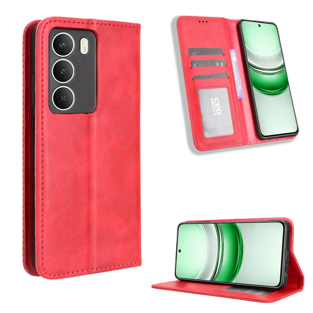 For Realme V70 5G/Realme V70s 5G/Realme 14x 5G Leather Case Wallet Stand Retro Texture Phone Cover