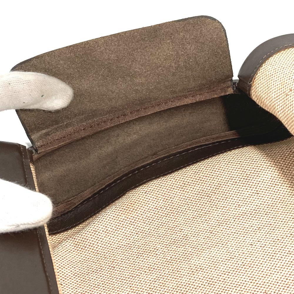 Hermes Equi Pouch Сумка-клатч с клапаном Кожа/Холст Бежевый/Коричневый