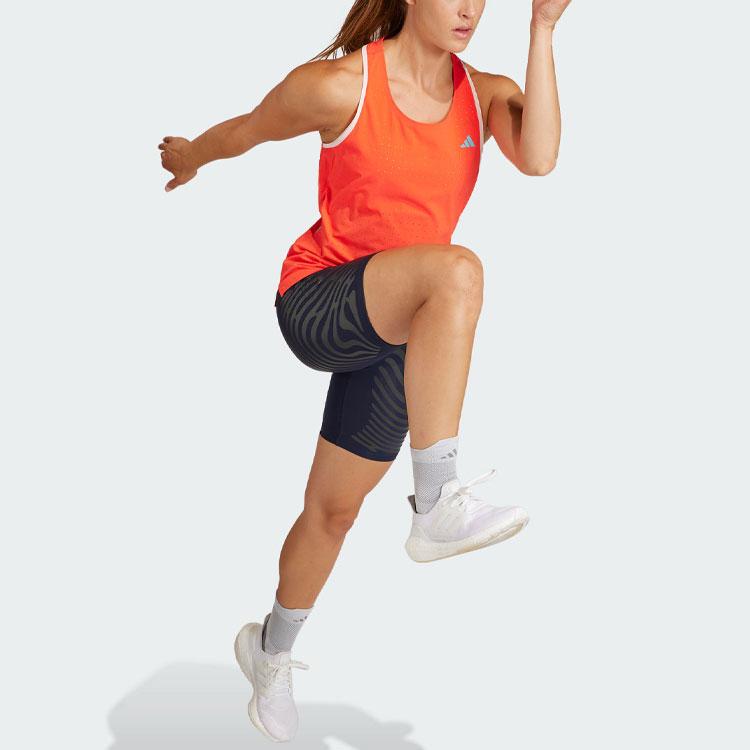 adidas Майка для бега Adizero с цветным логотипом, женские топы, светло-красные IQ4925