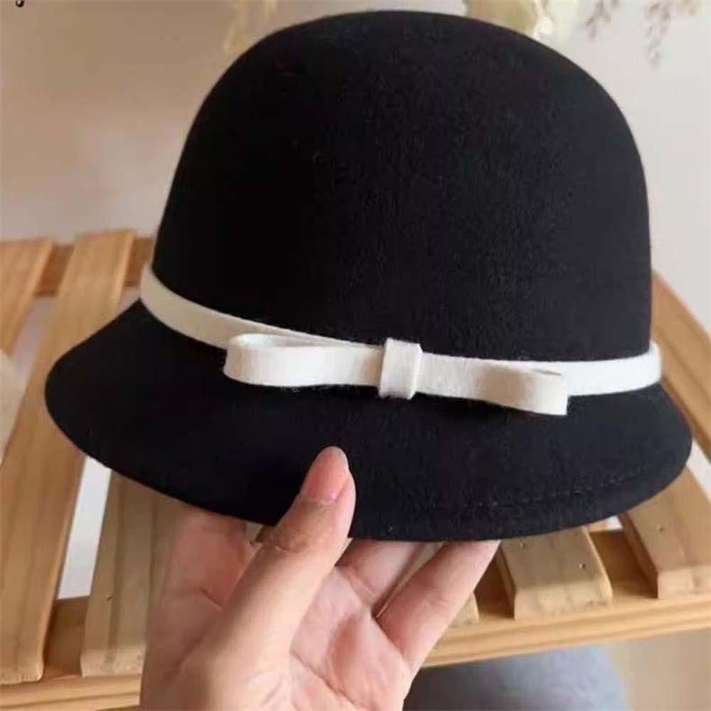 Korean Style Retro Cloche Cap Warm Fleece Elegant Bucket Hat Vintage Fedora Cap Photoshoot