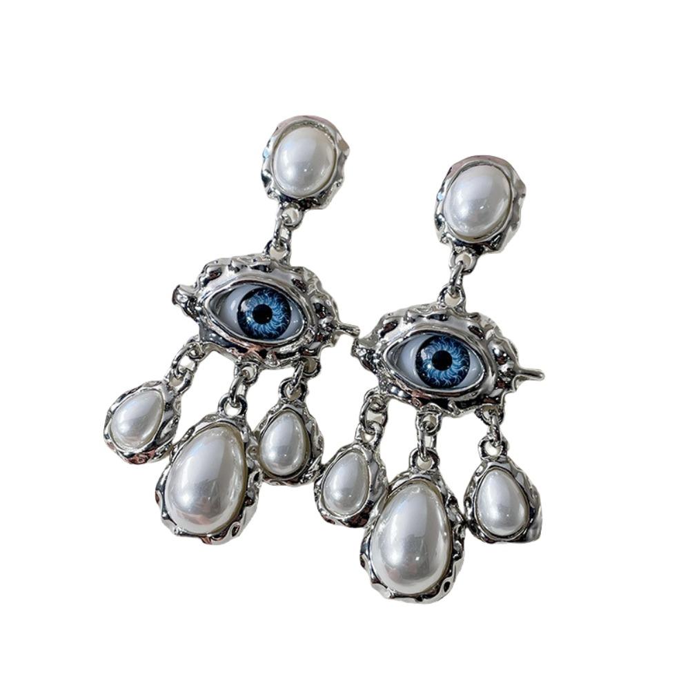 Vintage Devil Eye Earrings Water Droplet Exaggerate Earring Fashion Pearl Drop Earrings  Women