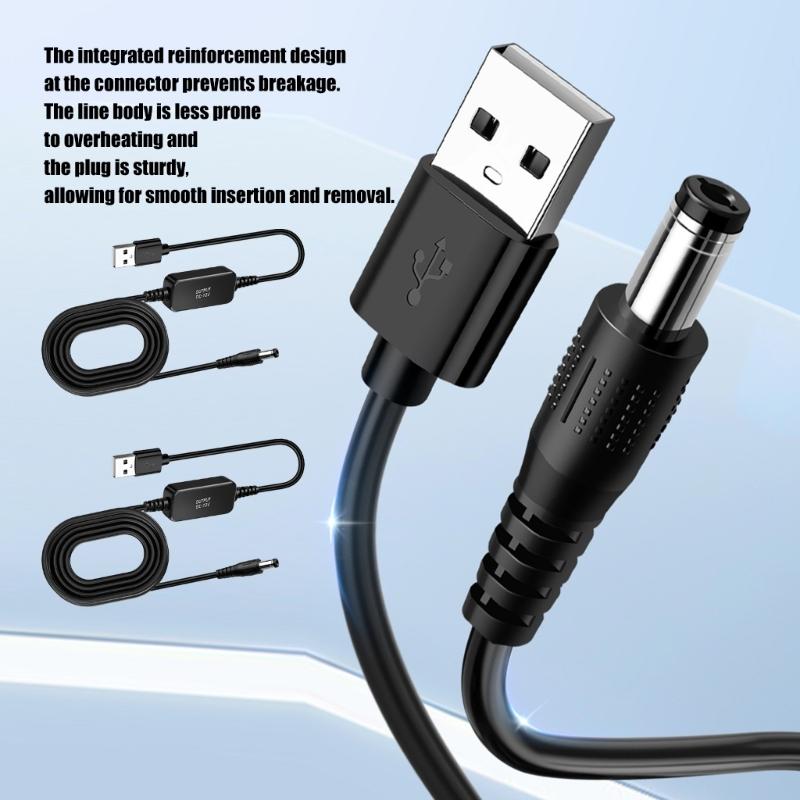 Кабель-переходник USB 5 В на 12 В с разъемом DC5.5 мм и встроенным модулем преобразования для совместимого маломощного оборудования и резервных систем