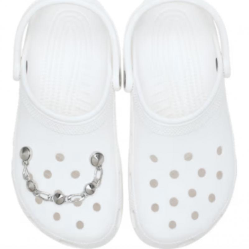 Crocs Серебряная цепь Lux с шипами 10016474