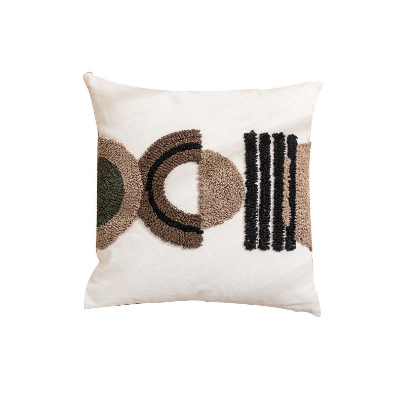 American Light Luxury Velvet Tufted Cotton Canvas Pillow for Home and Bedroom