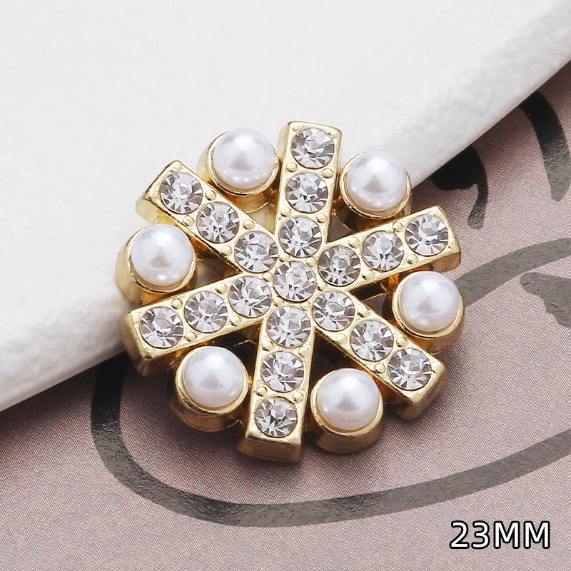 Rhinestone Metal Buttons for Women's Coats & Sweaters - Hand Sewn Fragrance-Style Round Alloy Decorations