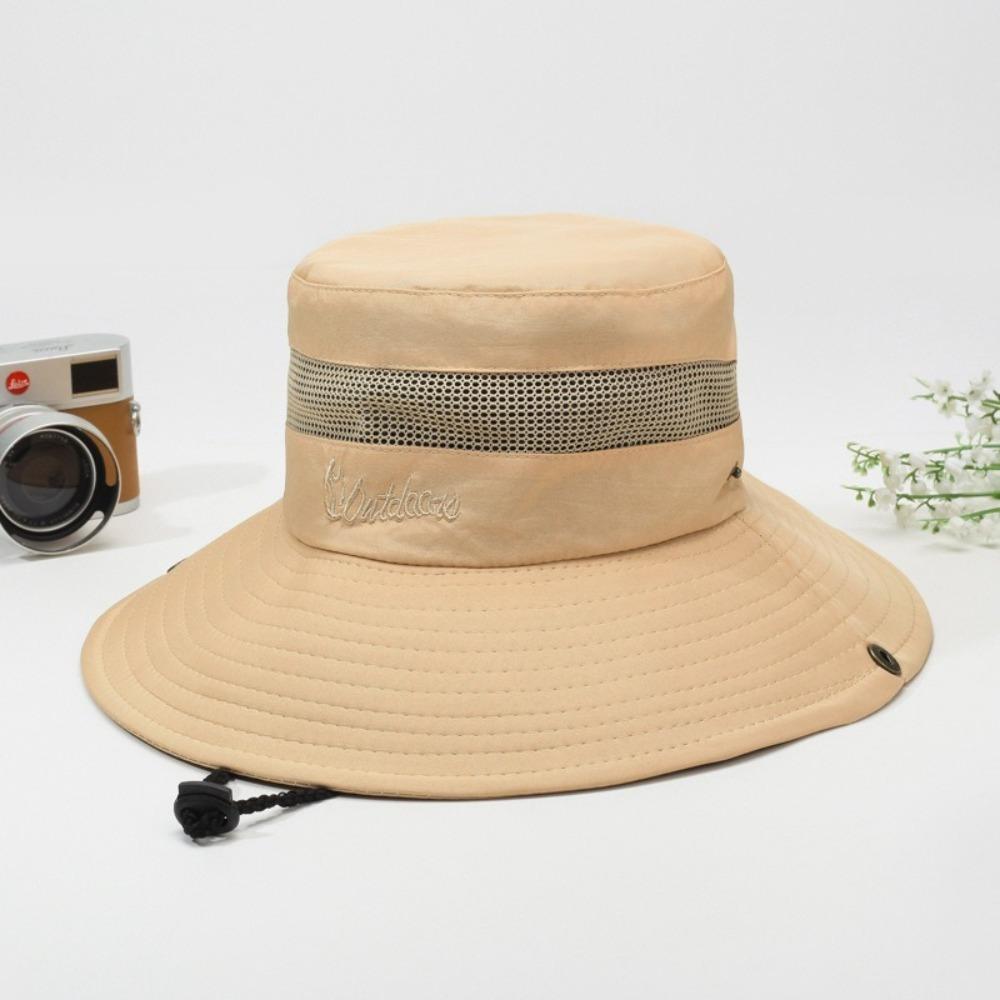 New Mesh Bucket Hat Anti-UV Adjustable Sunscreen Hat Waterproof Breathable Fishing Cap Gift