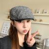 New Xiaoxiangfeng leather brim octagonal hat children's autumn temperament versatile newsboy hat literary and retro beret