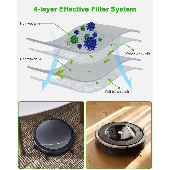 10 sacs aspirateur non-tissés compatibles iRobot Roomba i7/i3/i6/j7/i8/S9/E5 Clean Base - grande capacité