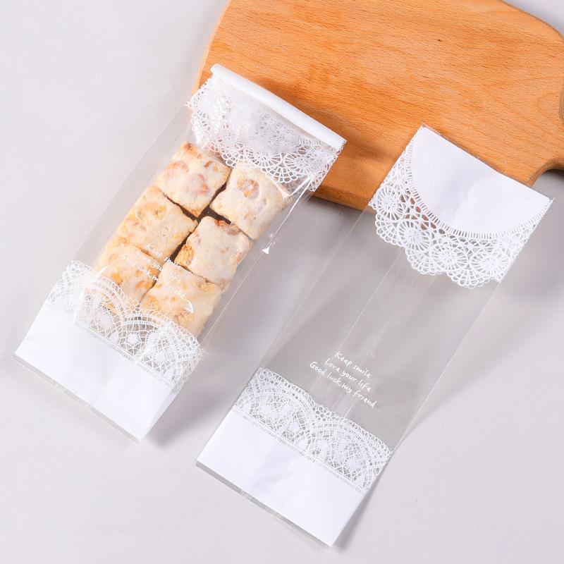 50Pcs Transparent Snowflake Pastry Packaging Bag Machine Sealed Bag For Baking Snacks Cookies Nougat And Snowflake Pastry