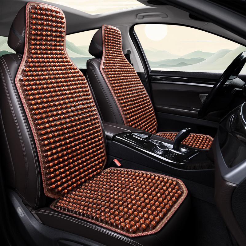 1PCS Summer Cool Car Seat Cover Natural Maple Wood Bead Car Seat Cushion Massage Breathable Environmental Waterproof Seat Mat