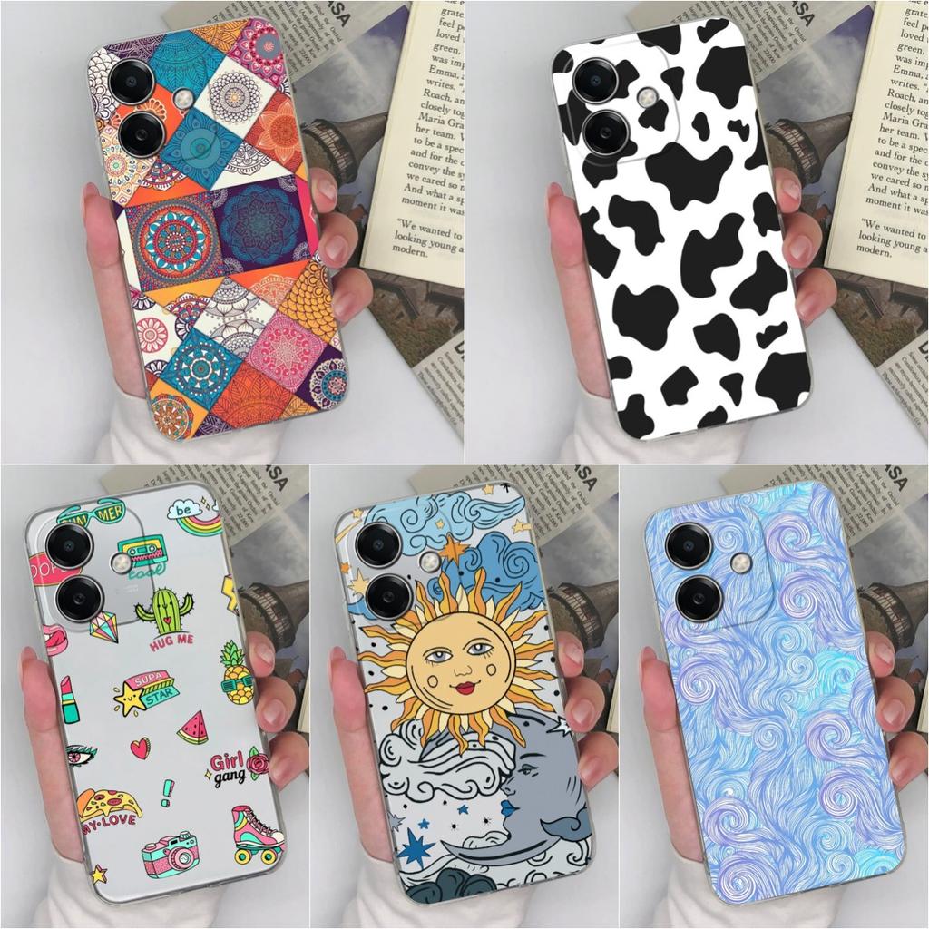 Back Cover For Oppo K12x 5G A3x Realme Narzo N63 13 Pro Plus Case Covers Anti Drop Clear Soft Silicone Fancy Funny Pattern Phone Bags Bumpers For Oppo