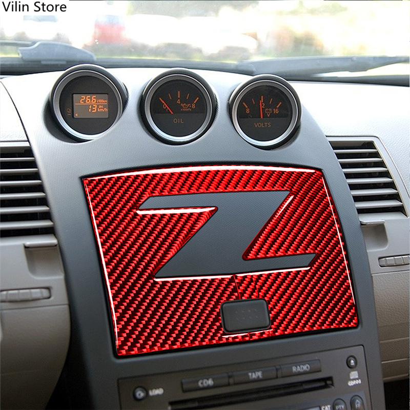 Отделка из углеродного волокна, центральная навигационная панель, рамка, наклейка, наклейка для Nissan 350Z 2003-2009, стильный