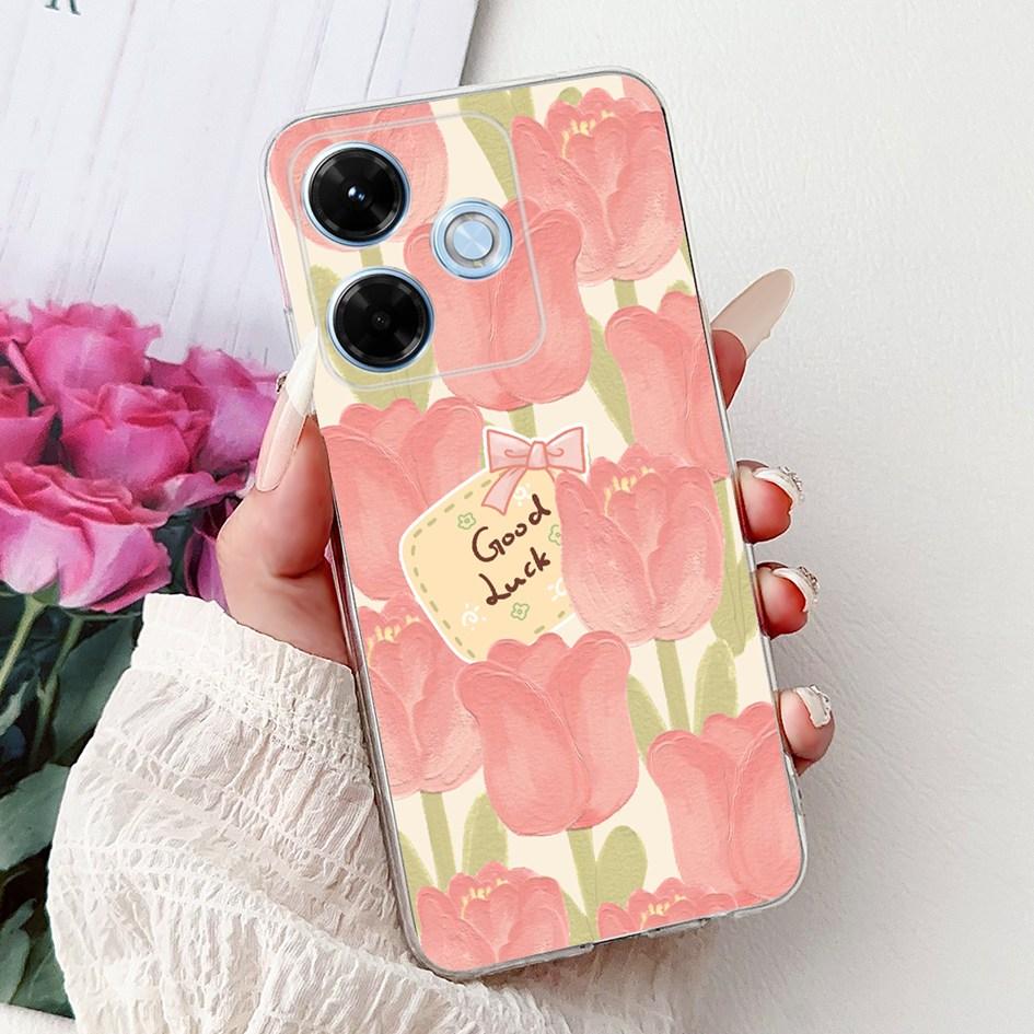 New For Xiaomi Redmi 13x 4G Case Cute Cartoon Panda Machine Flower TPU Soft Silicone Cover For Xiomi Redmi 13X Shockproof Bumper