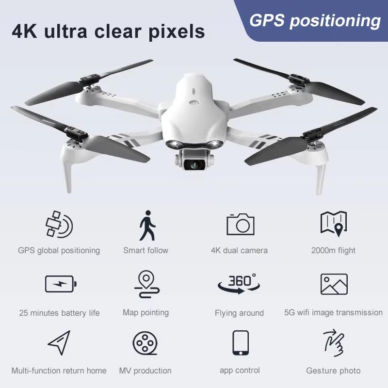 Новый F10 RC Drone GPS/Optical Flow HD ESC Двойная камера Широкоугольный WIFI FPV Quadcopter Бесщеточный складной Дрон для избегания препятствий Фотосъемка Игрушка в подарок