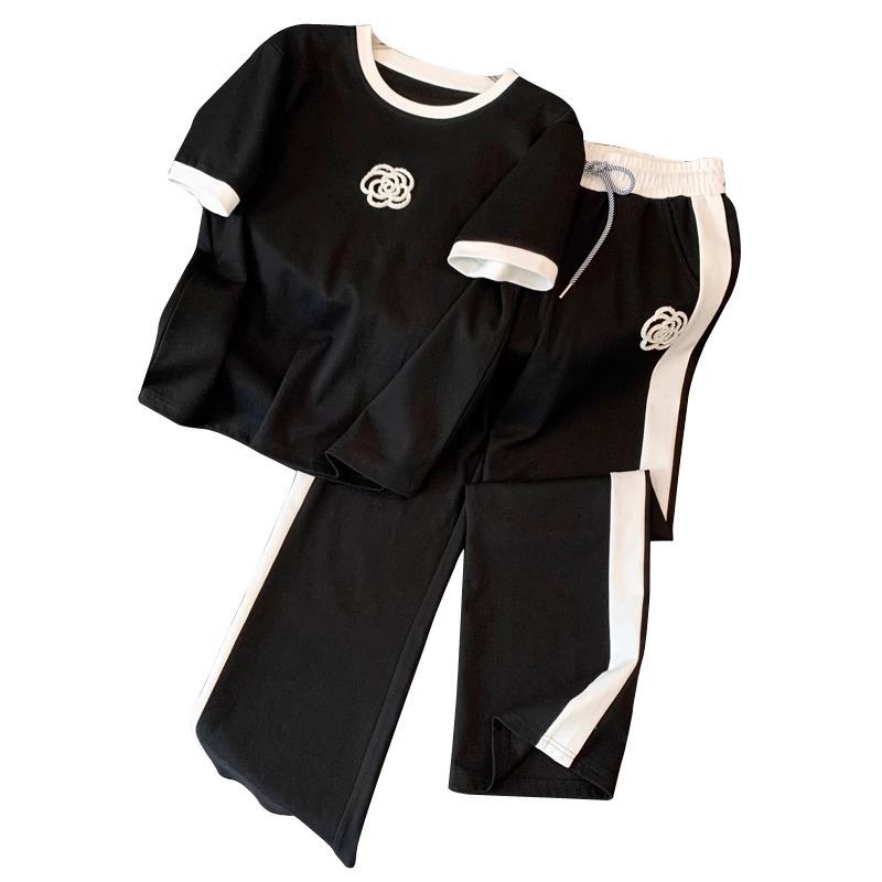 Summer Women's Sets Round Neck Short Sleeve T Shirt Pants Women Tracksuits Outfits