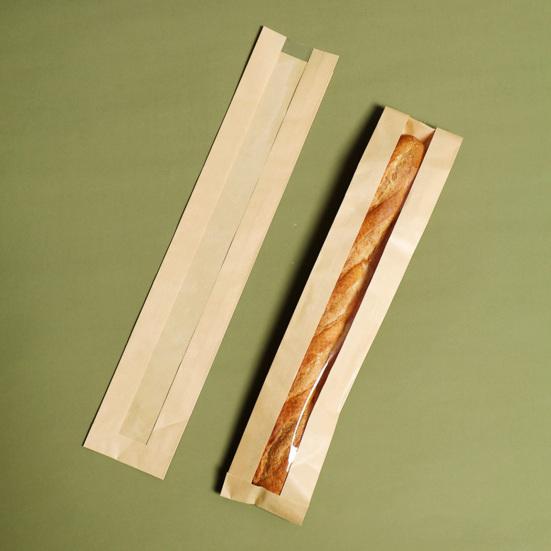 50 шт. сумка для багета с прозрачным окном, сумка для домашнего хлеба, длинная сумка для хранения французского хлеба, маслостойкая упаковочная сумка из крафт-бумаги, принадлежности для выпечки