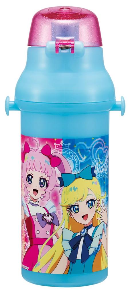 Skater Пластиковая бутылка для воды 480 мл Открывание одним нажатием Антибактериальная Безопасная для детей Легкая Антибактериальная обработка Сделано в Японии Himitsu no Ipuri Girls