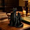 Декоративные коллекционные игрушки 3D-печатная статуэтка сидящего черного дракона, фэнтезийная западная фигурка, изысканные ремесленные украшения, готический декор