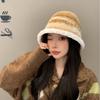 Осень и Зима Лицо Показывающий Японский Стиль Шерстяная Шляпа Ведро Вязаная Теплая Шляпа Рыбака Отдых на Открытом Воздухе