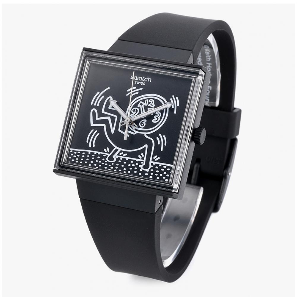 Swatch So34z103 Кит Харинг Освободись Освободись Публичные Полиуретановые Часы