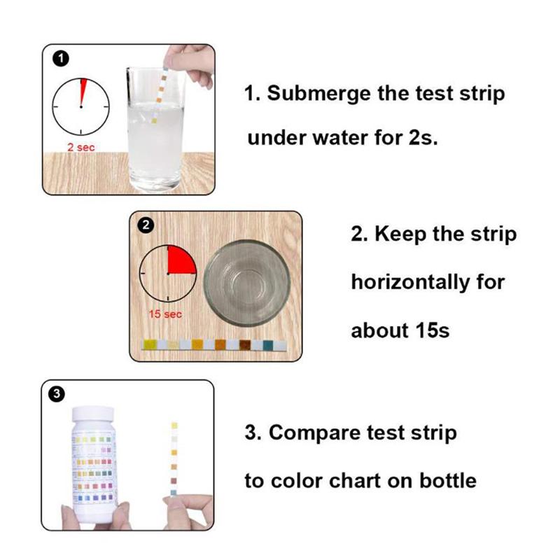 6 в 1 универсальные тест-полоски для определения pH хлора, бумага для тестирования воды в спа-бассейне