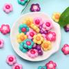 Hanmade Jewelry Accessories for Bracelet Necklace Making Acrylic Flower Loose Beads Creative Pendant 30Pcs Fashion Solid Color