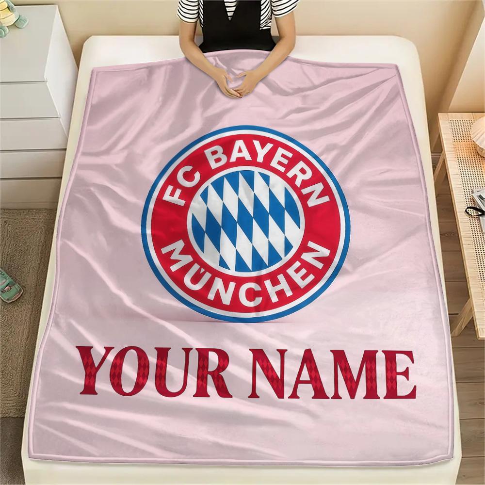 Custom Name Bayern München Flannel Blanket, High quality Comfortable for All Seasons, Home Decor, Warmth and Comfort