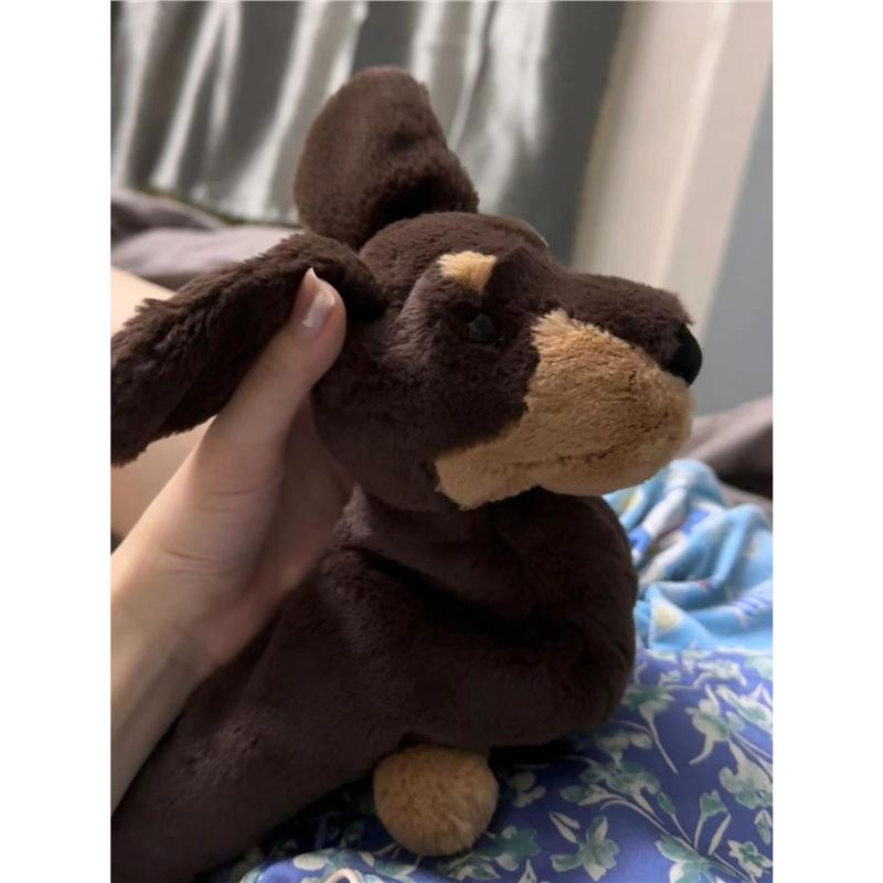 Мультяшная плюшевая кукла такса, наплечная сумка кроссбоди