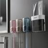 Punch-Free Wall-Mounted Toothbrush Holder and Automatic Toothpaste Dispenser