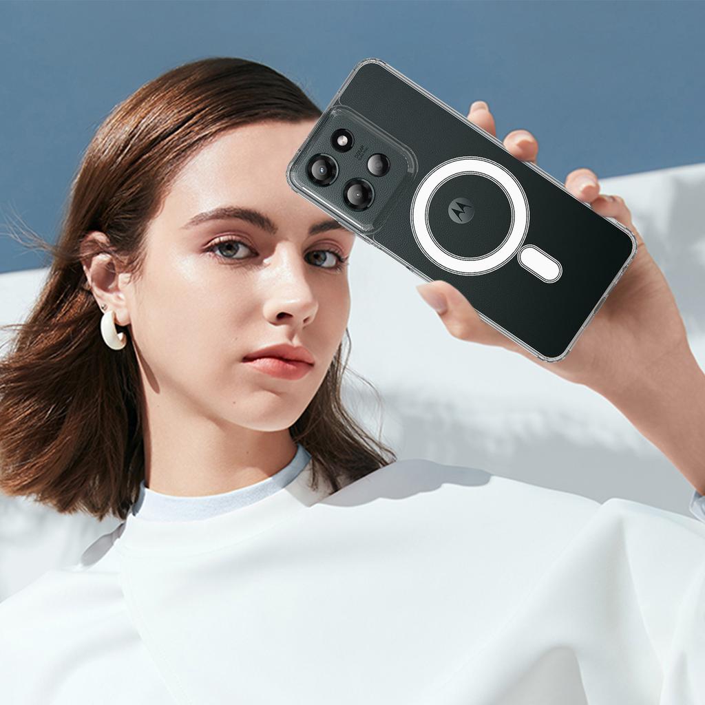 Для Motorola Moto G Stylus 5G (2025) Прозрачный чехол для телефона, совместимый с MagSafe, задняя крышка из ТПУ+акрила