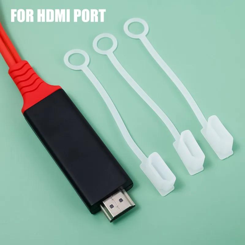 10-1 шт. Защитная заглушка для порта зарядки Type C с веревкой Для USB A/HDMI A Зарядного кабеля Защитные колпачки от потери Чехол для кабеля данных
