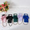 Fashion Korean Cute Silk Bow Leather Bracelet Chain Phone Case For Samsung Galaxy Z Flip 4 Z Flip 3 Zflip 5g Protective Cover