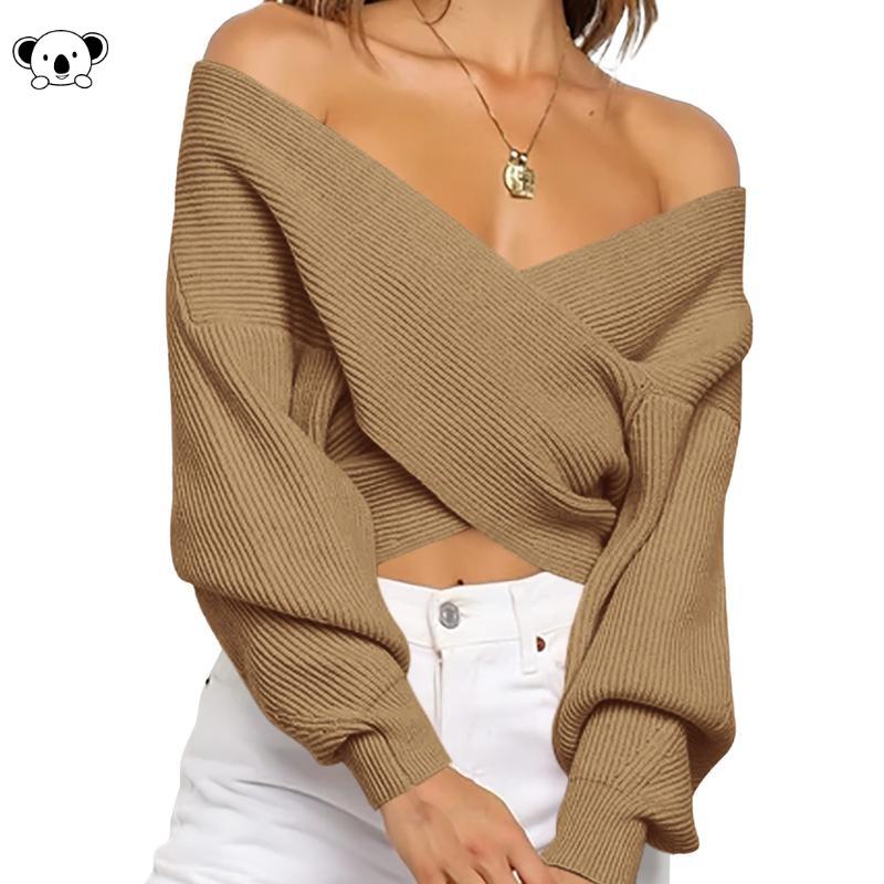 Striped V-Neck Loose Knit Sweater