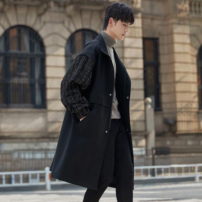 ROMON Мужское пальто средней длины из смесовой шерсти, имитирующее двухпредметный комплект
