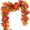 Autumn Maple Leaf Skewer Decoration (large and Small Double Leaves), Halloween Party, Thanksgiving Porch Decoration (excluding Batteries), Christmas