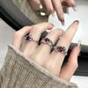 Red Gemstone Zodiac Year High-End Designer Stacking Ring: French Irregular Liquid Open Ring for Women