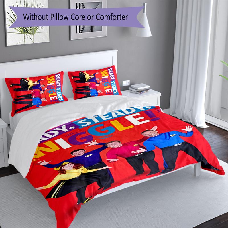 3pcs The Wiggles Duvet Cover Set, Includes 1 Duvet Cover and 2 Pillowcases,Skin-Friendly&Comfortable Fabric,Suitable Bedding Sets