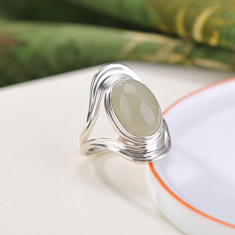 Adjustable Open Ring Women Men Vintage Hollow Oval Geometric Statement Jewelry Copper Plated