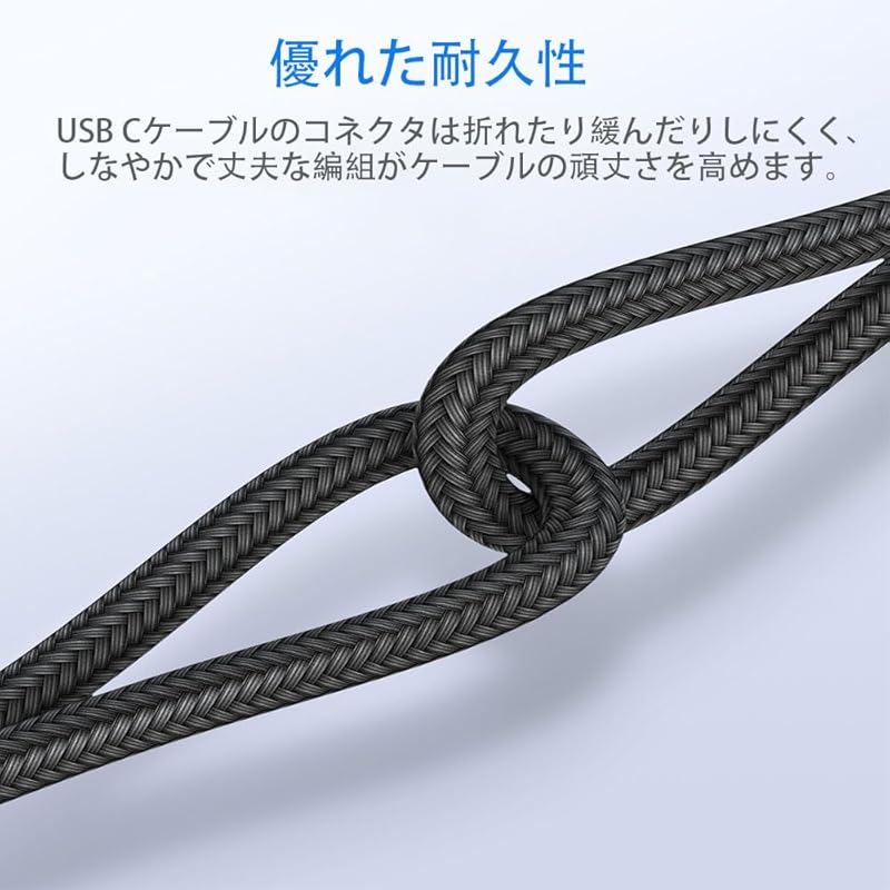 USB-C & Extension Cable L-shape 1M Type-c Extension USB3.1 Gen2(10Gbps) 100W PD Quick Charging High Speed Data Transfer Ultra-durable Nylon Type C