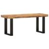 VidaXL Bench 110 Cm Solid Raw Mango Wood and Steel