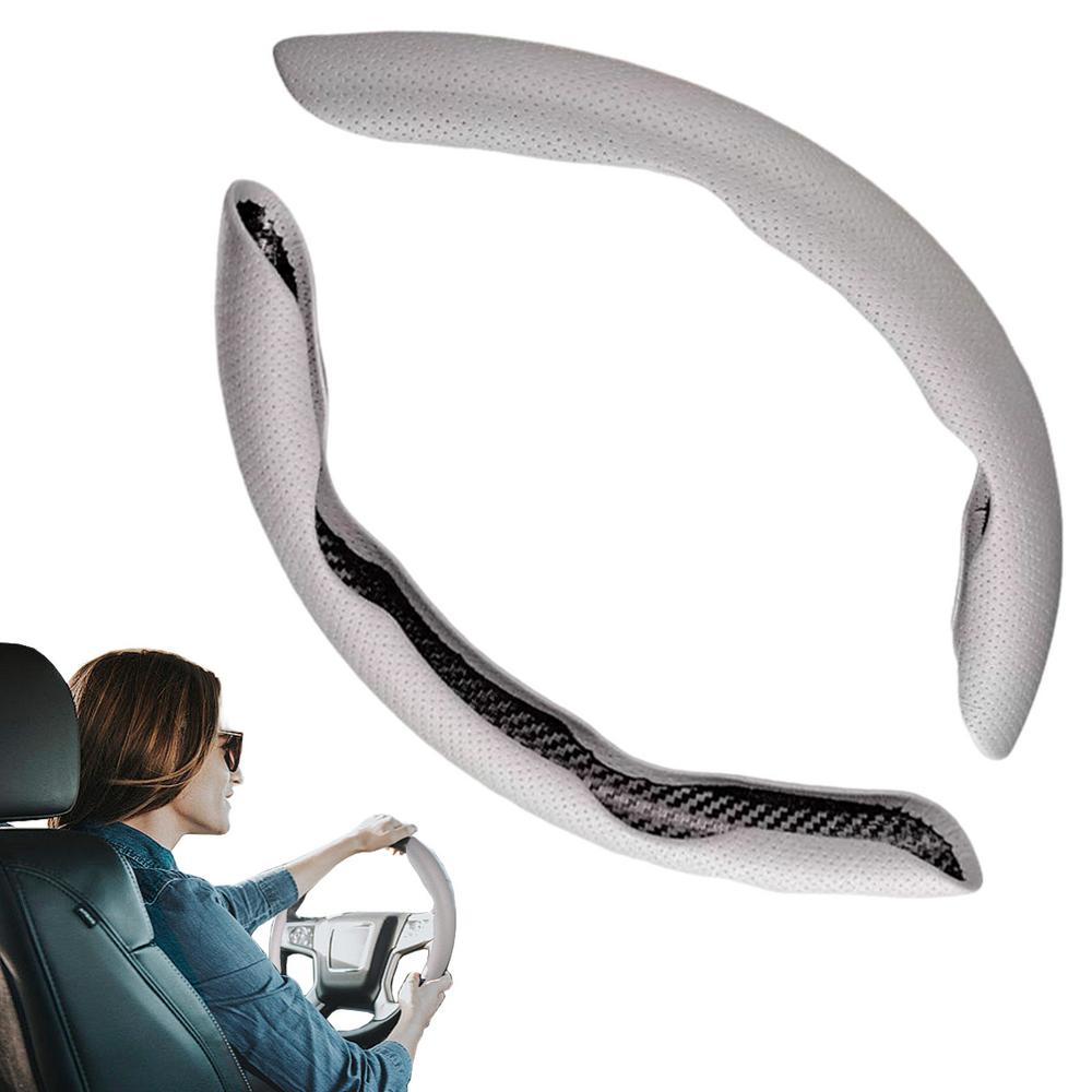 Защитник рулевого колеса автомобиля Наппа Кожа/Углеродное волокно Чехлы для рулевого колеса Сегментированный защитник рулевого колеса для большинства