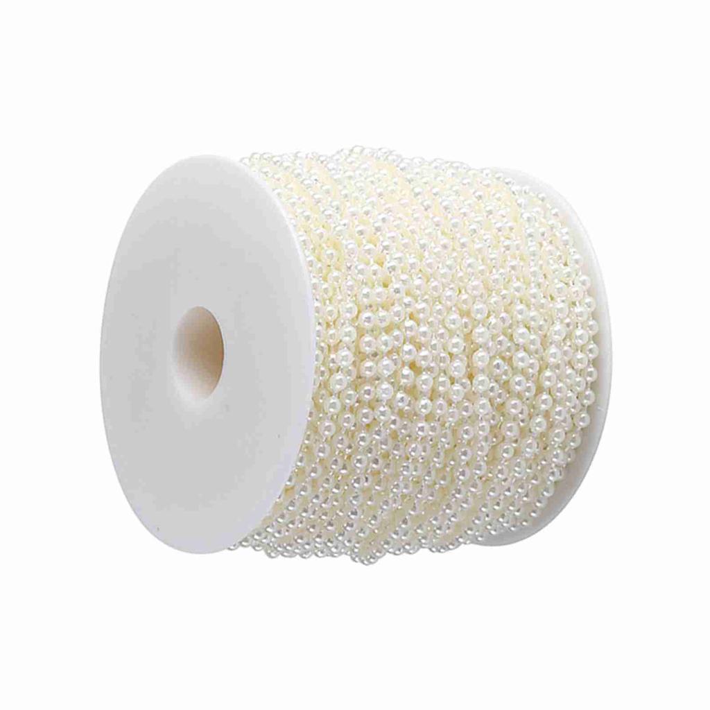 40m Roll 4mm Artificial Pearl DIY Ornaments Beads Curtain Wedding Event Festival Party Decor