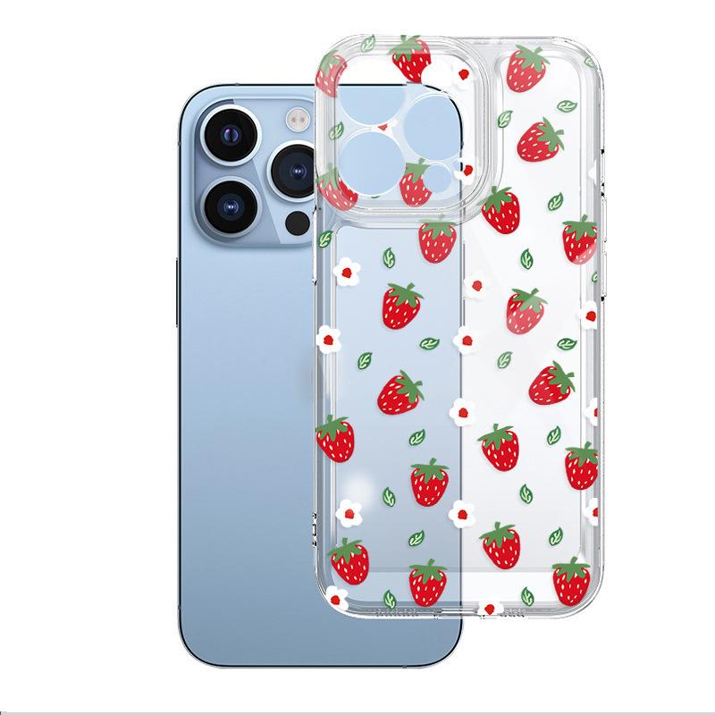 Летняя жизнерадостность клубника чехол для мобильного телефона iPhone11 ультратонкий прозрачный противоударный защитный чехол Apple 17 мягкий чехол стиль милой девушки
